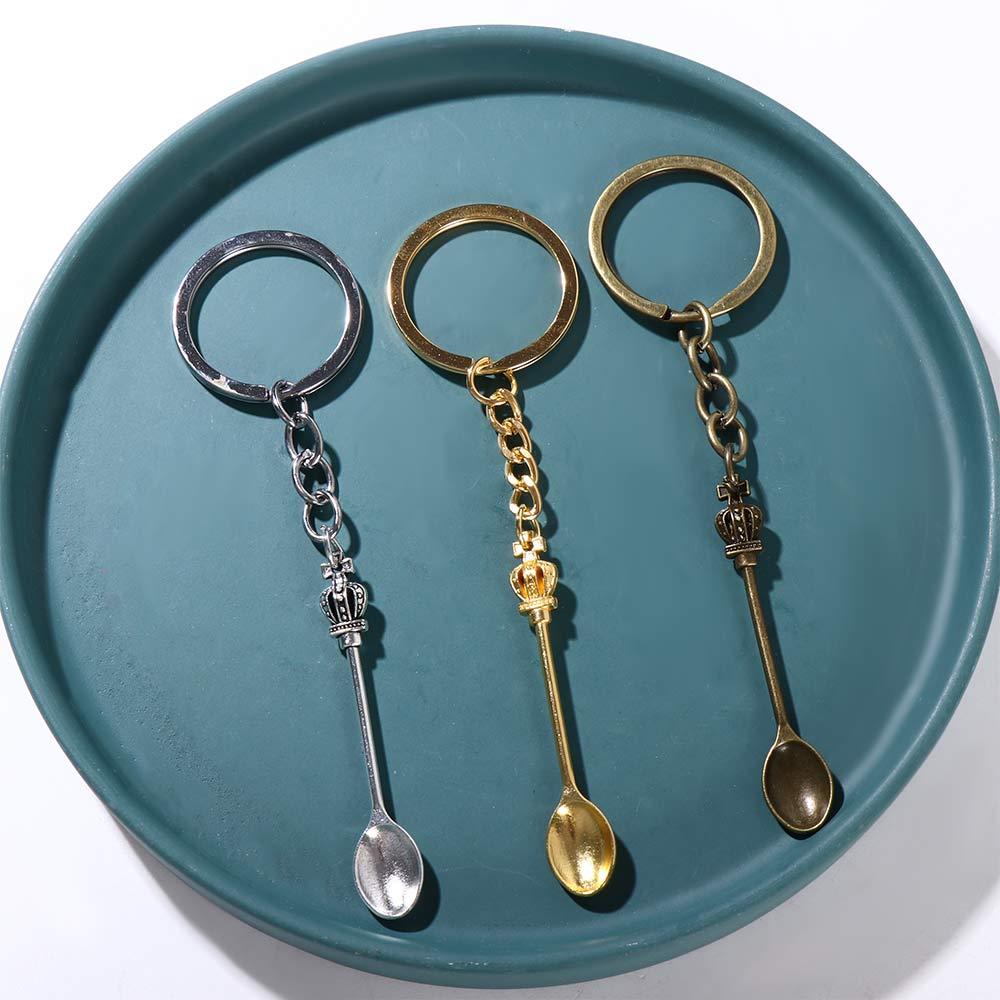 Vintage Collectible Spoons - 남성용 DIY 금속 거치대 체인 키체인,
