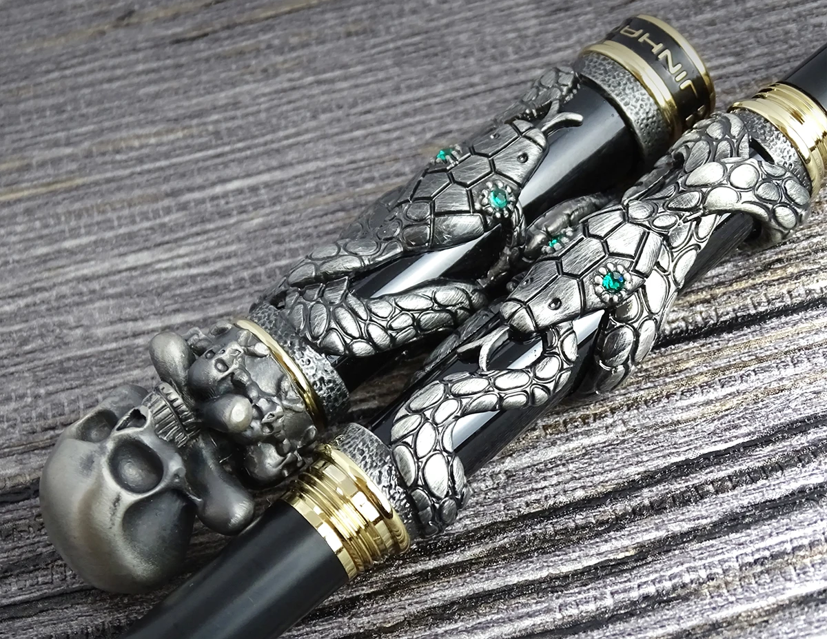 Jinhao 금속 빈티지 롤러 볼 펜, 해골, 해골,  - Vintage Collectible Pens 리뷰 및 가격
