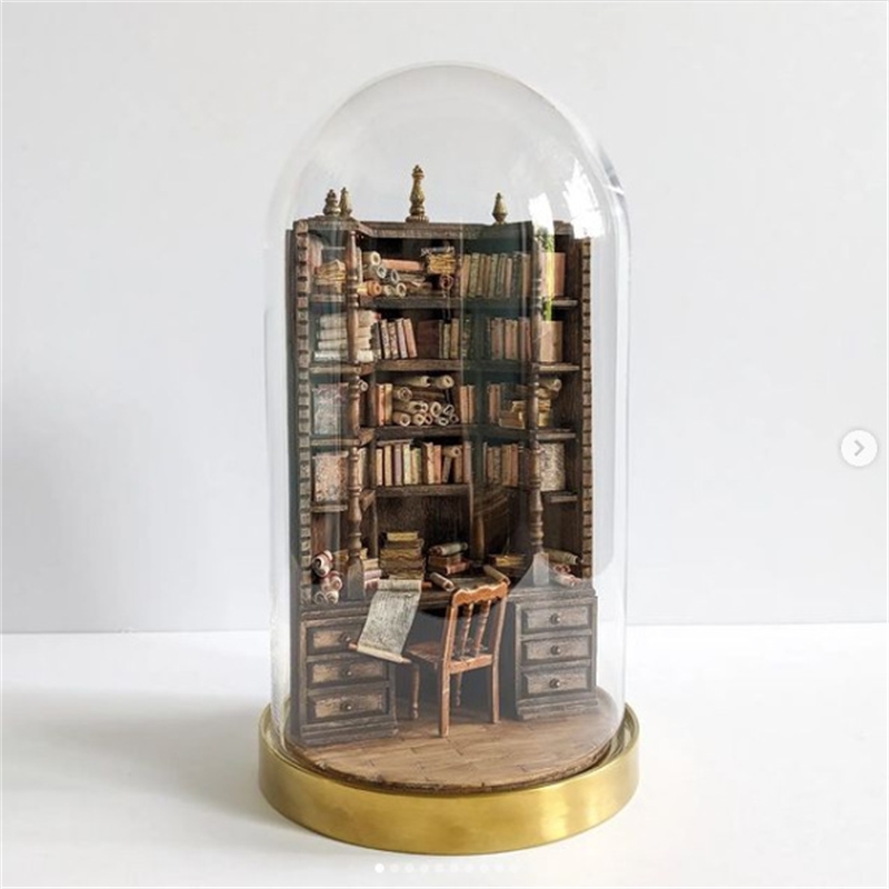 미니어처 책장 책꽂이 장식 유리 돔 디스플레이 빈티지  - Vintage Collectible Books 리뷰 및 가격